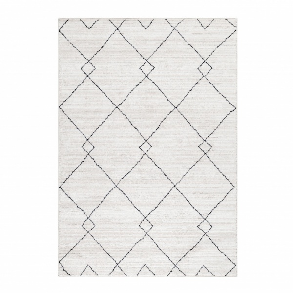 Berber Geometric Cream Rug for Living Room, Bedroom, Dining Room